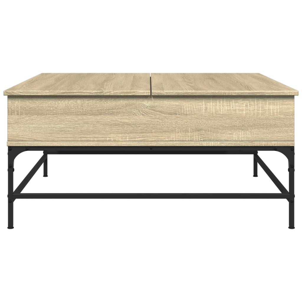 vidaXL Konferenčný stolík, dub sonoma 95x95x45cm, kompozitné drevo+kov