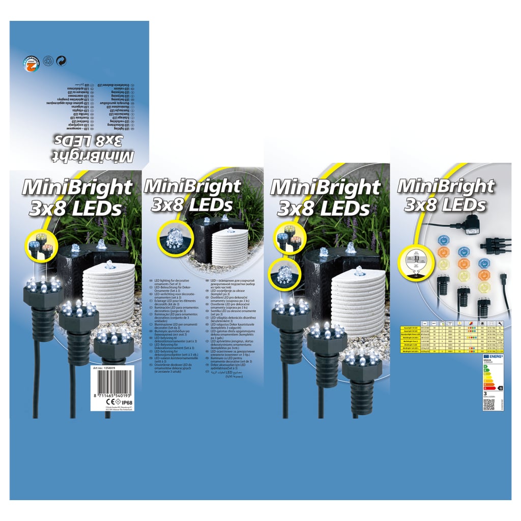 Ubbink Podvodné jazierkové svietidlo MiniBright, 3x8 LED, 1354019