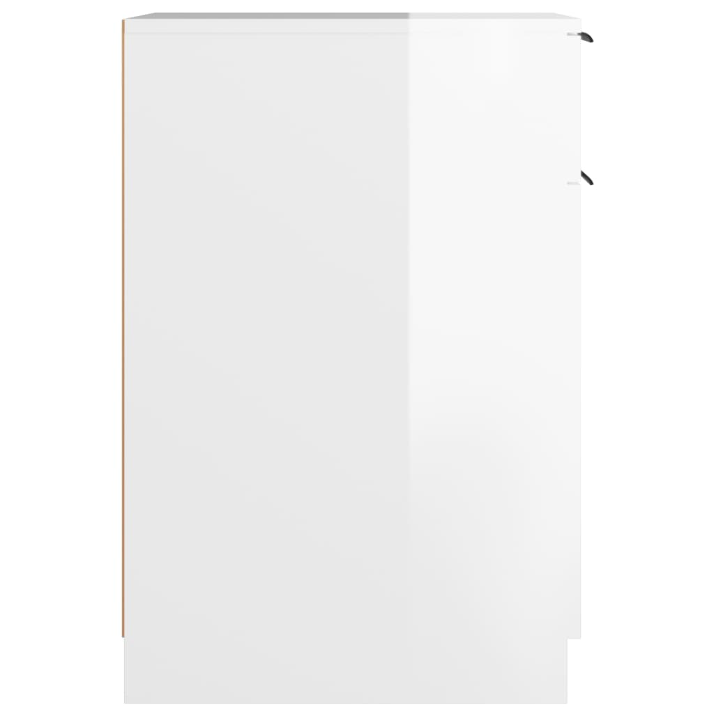 vidaXL Kancelárska skrinka lesklá biela 33,5x50x75 cm spracované drevo