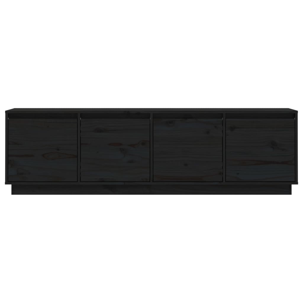vidaXL TV skrinka čierna 156x37x45 cm masívna borovica