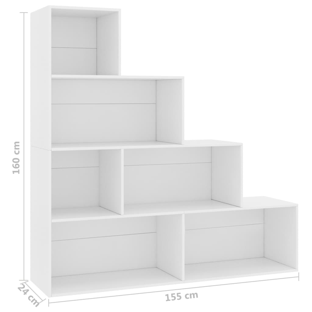 vidaXL Knižnica/deliaca stena, biela 155x24x160 cm, kompozitné drevo