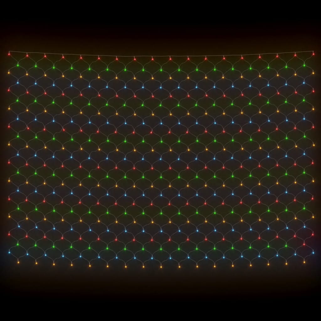 vidaXL Vianočná svetelná sieť farebná 3x2 m 204 LED interiér exteriér