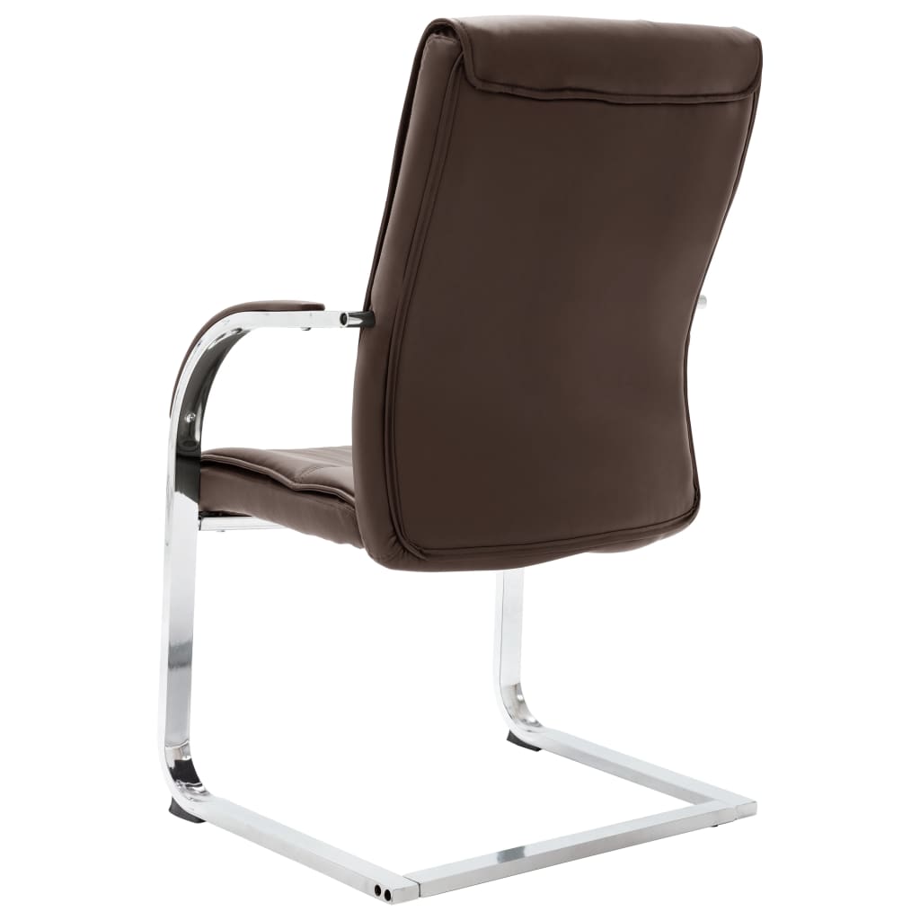 vidaXL Kancelárska stolička, perová kostra, hnedá, umelá koža