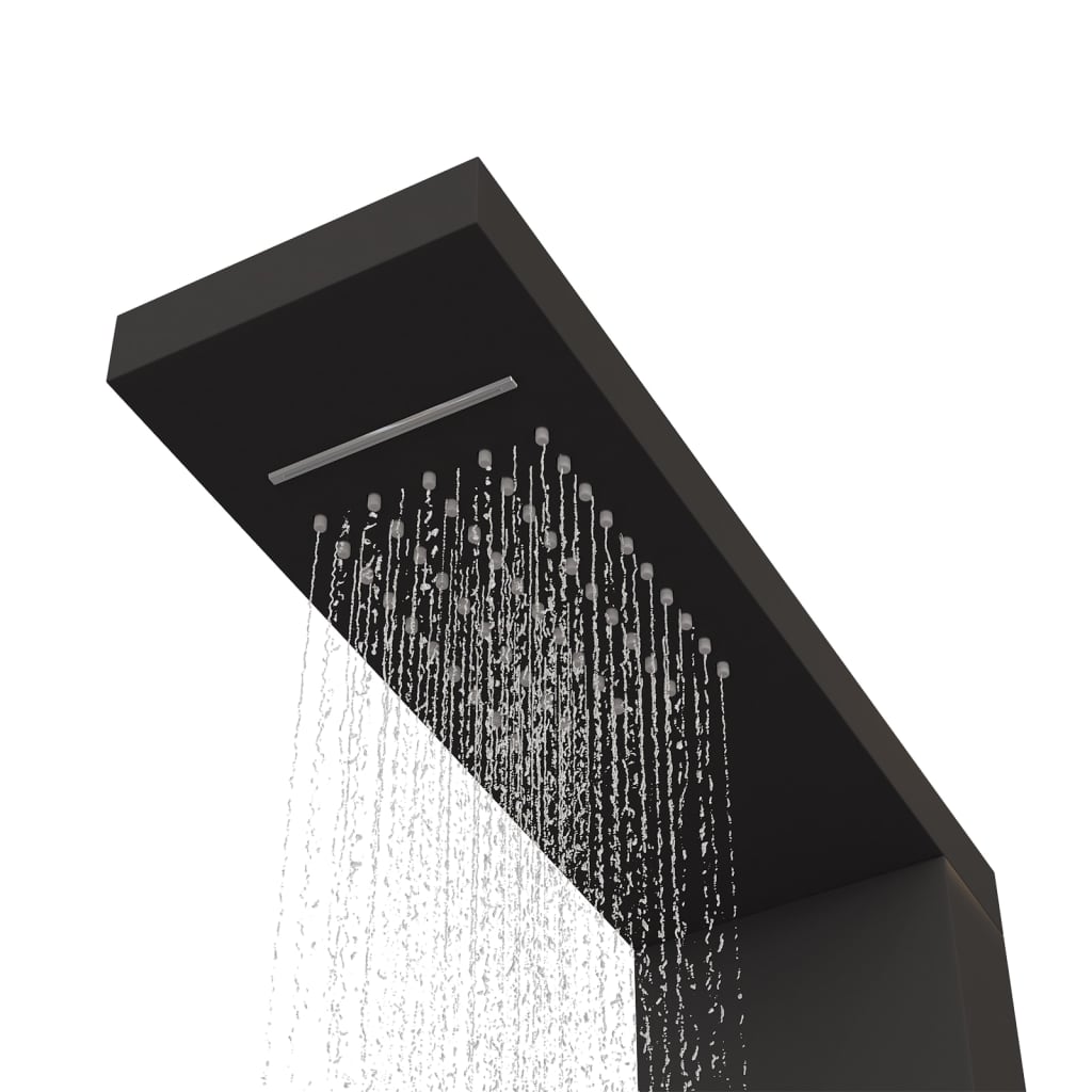vidaXL Sprchový panel hliníkový čierny