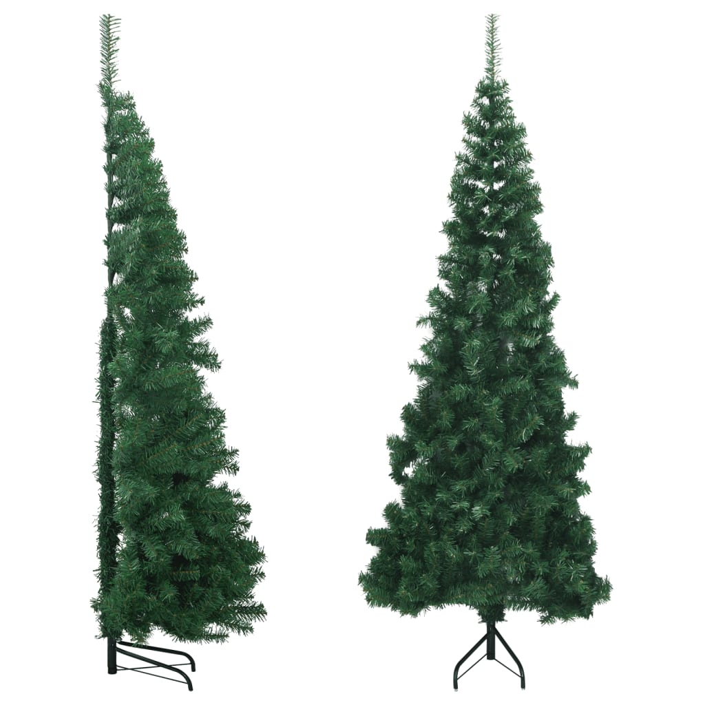 vidaXL Rohový umelý vianočný stromček zelený 240 cm PVC