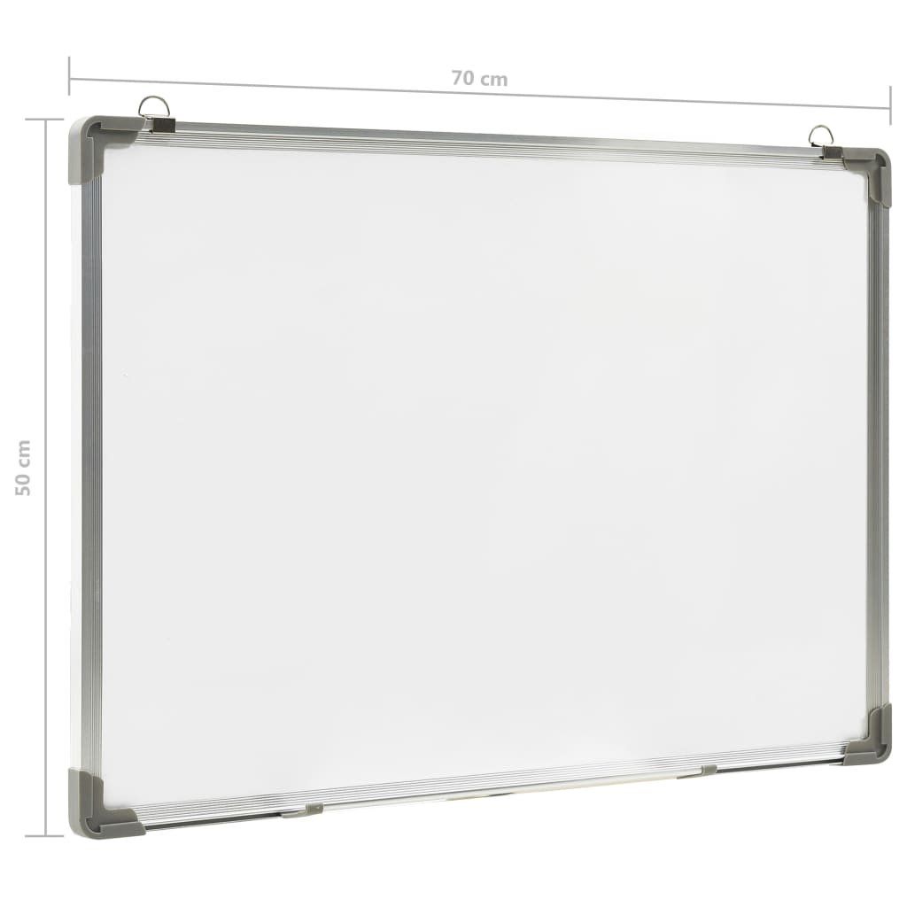 vidaXL Magnetická tabuľa stierateľná za sucha biela 70x50 cm oceľ