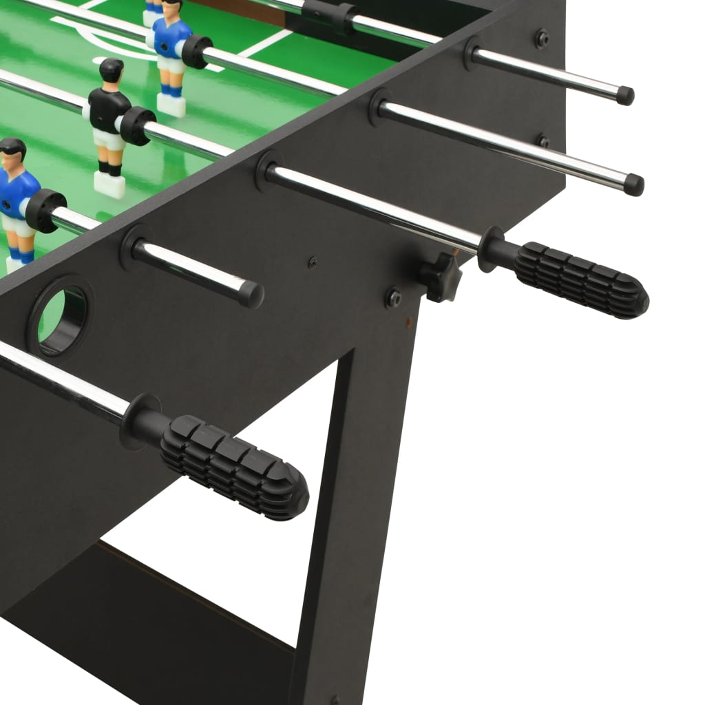 vidaXL Skladací stolný futbal čierny 121x61x80 cm
