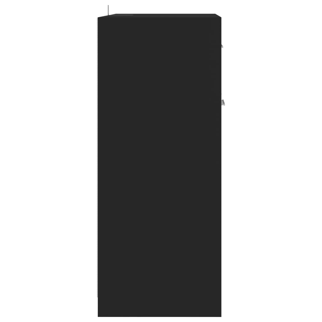 vidaXL Skrinka do kúpeľne, lesklá čierna 60x33x80 cm, drevotrieska