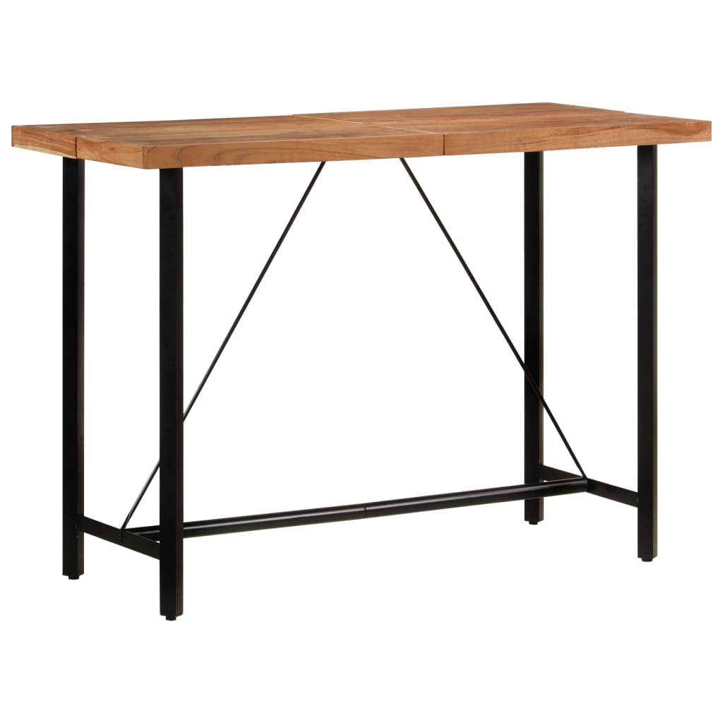 vidaXL Barový stôl 150x70x107 cm masívna akácia a železo