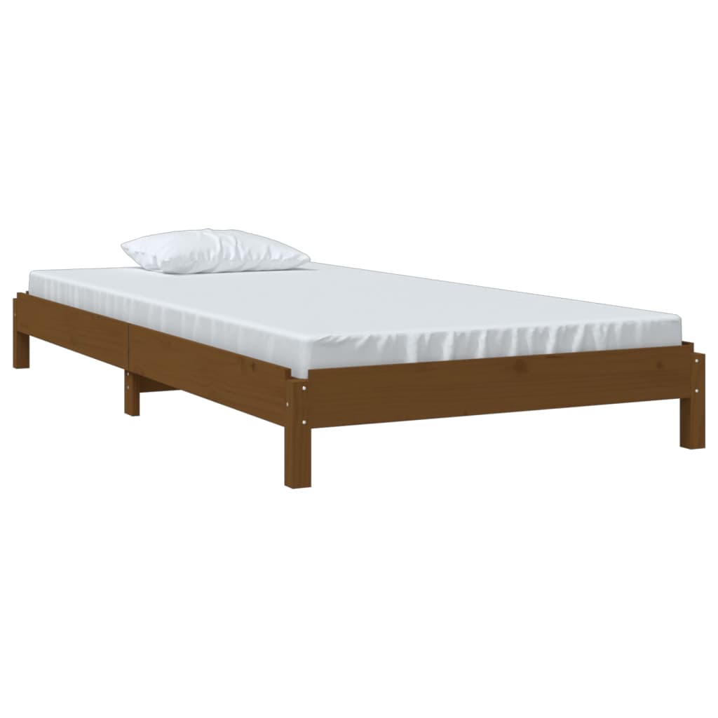 vidaXL Stohovateľná posteľ medovohnedá 90x190 cm borovicový masív