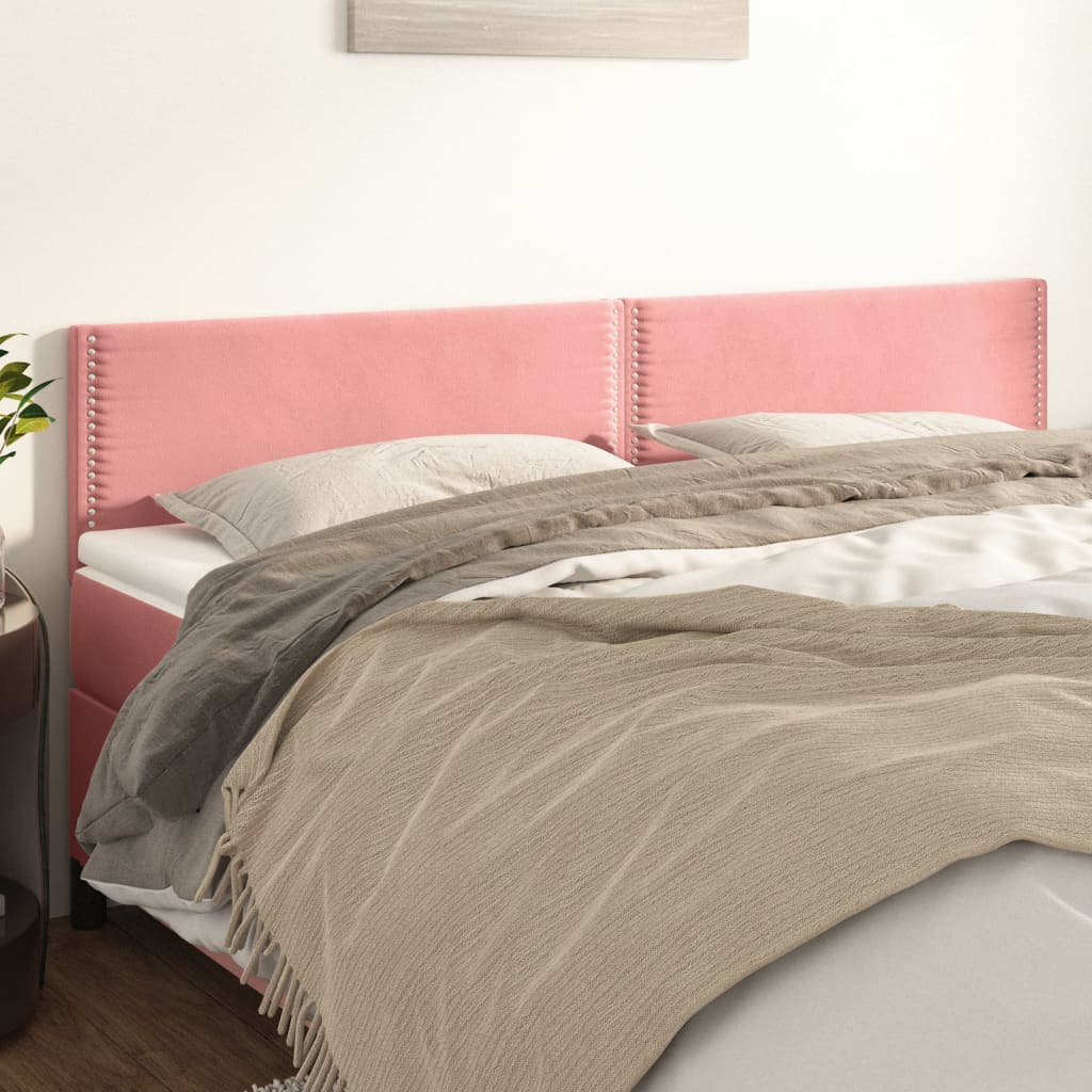vidaXL Čelá postele 2 ks ružové 100x5x78/88 cm zamat