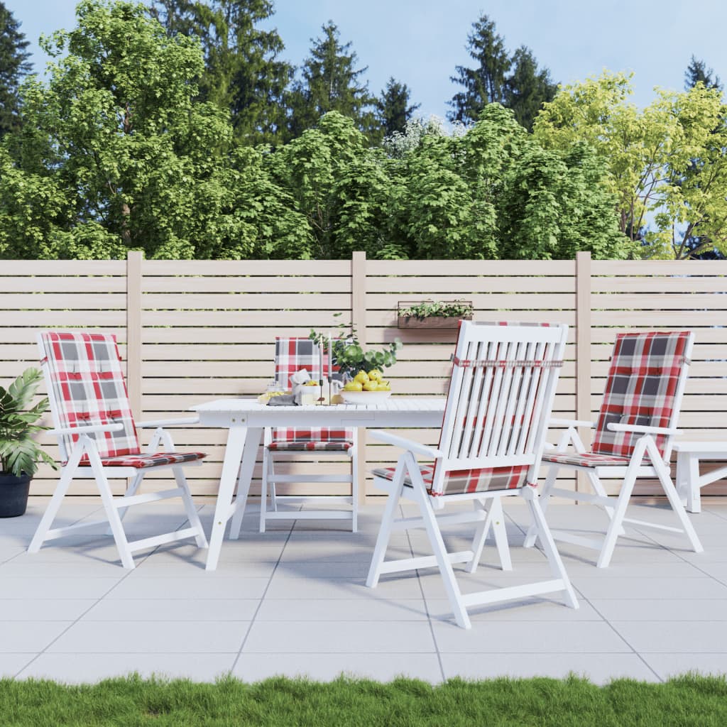 vidaXL Podložky na záhradné stoličky, vysoké operadlo 4 ks 120x50x3 cm