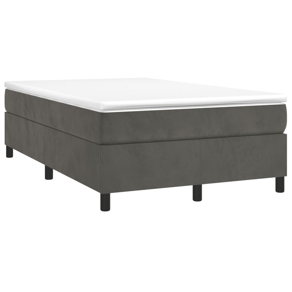 vidaXL Boxspring posteľ s matracom, tmavosivá 120x190 cm, zamat