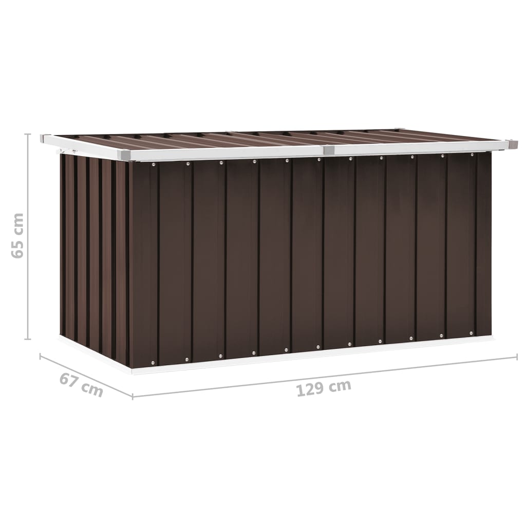 vidaXL Záhradný úložný box hnedý 129x67x65 cm