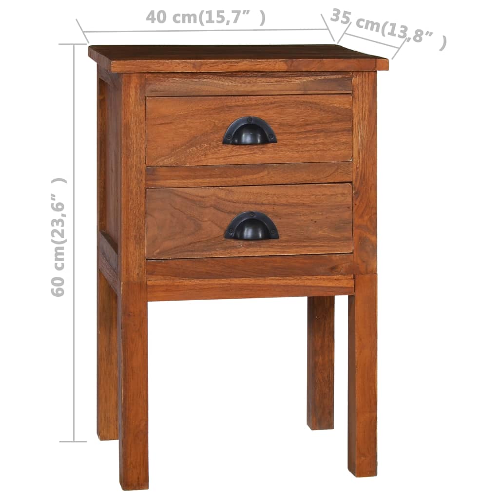 vidaXL Nočný stolík 40x35x60 cm teakový masív