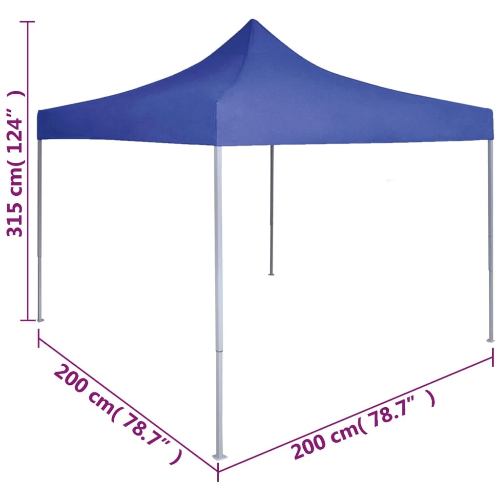 vidaXL Profesionálny skladací párty stan 2x2 m, oceľ, modrý
