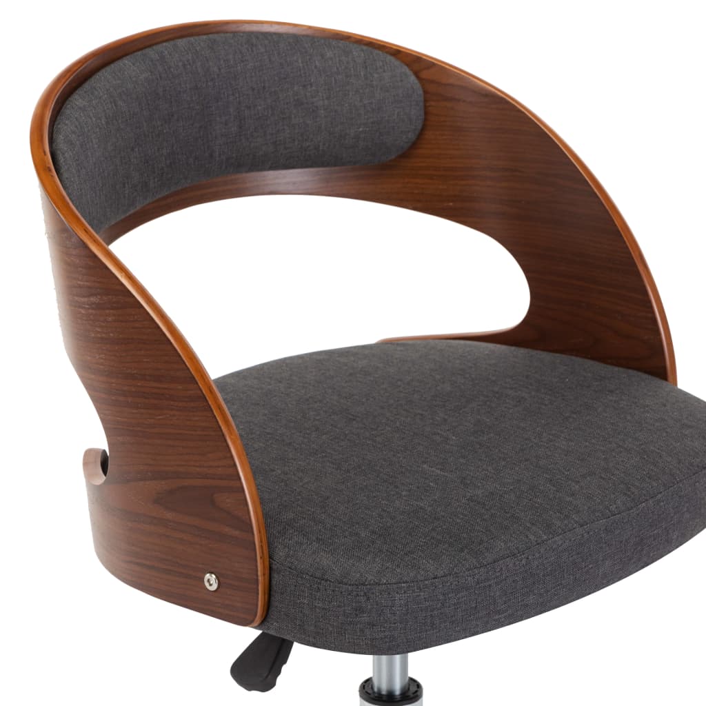 vidaXL Otočné jedálenské stoličky 6 ks, sivé, ohýbané drevo a látka