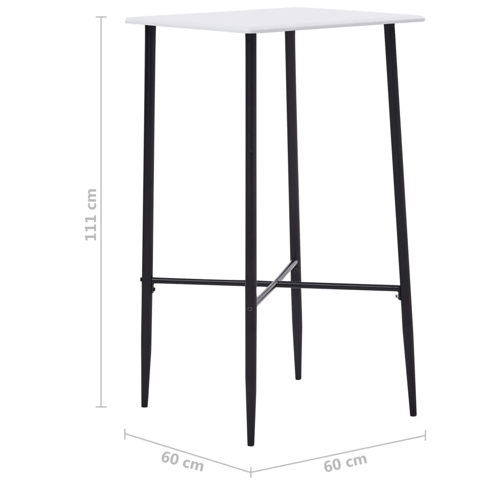 vidaXL Barový stôl biely 60x60x111 cm MDF