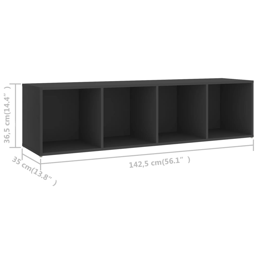 vidaXL TV skrinky 2 ks sivé 142,5x35x36,5 cm drevotrieska