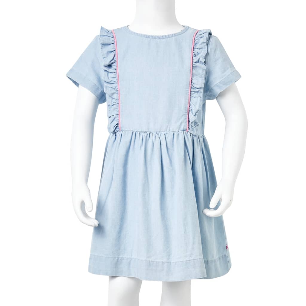 Detské šaty s volánmi jemné modré 92