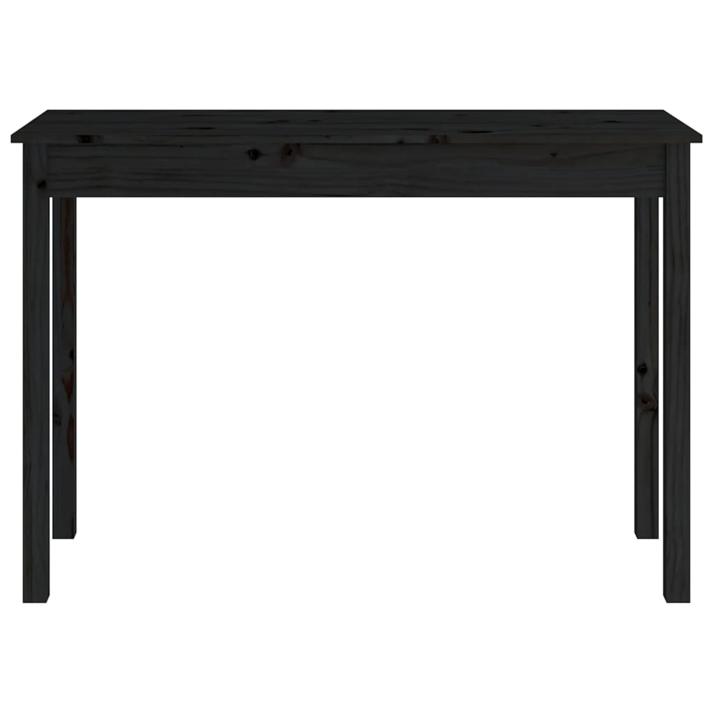 vidaXL Konzolový stolík čierny 110x40x75 cm masívne borovicové drevo