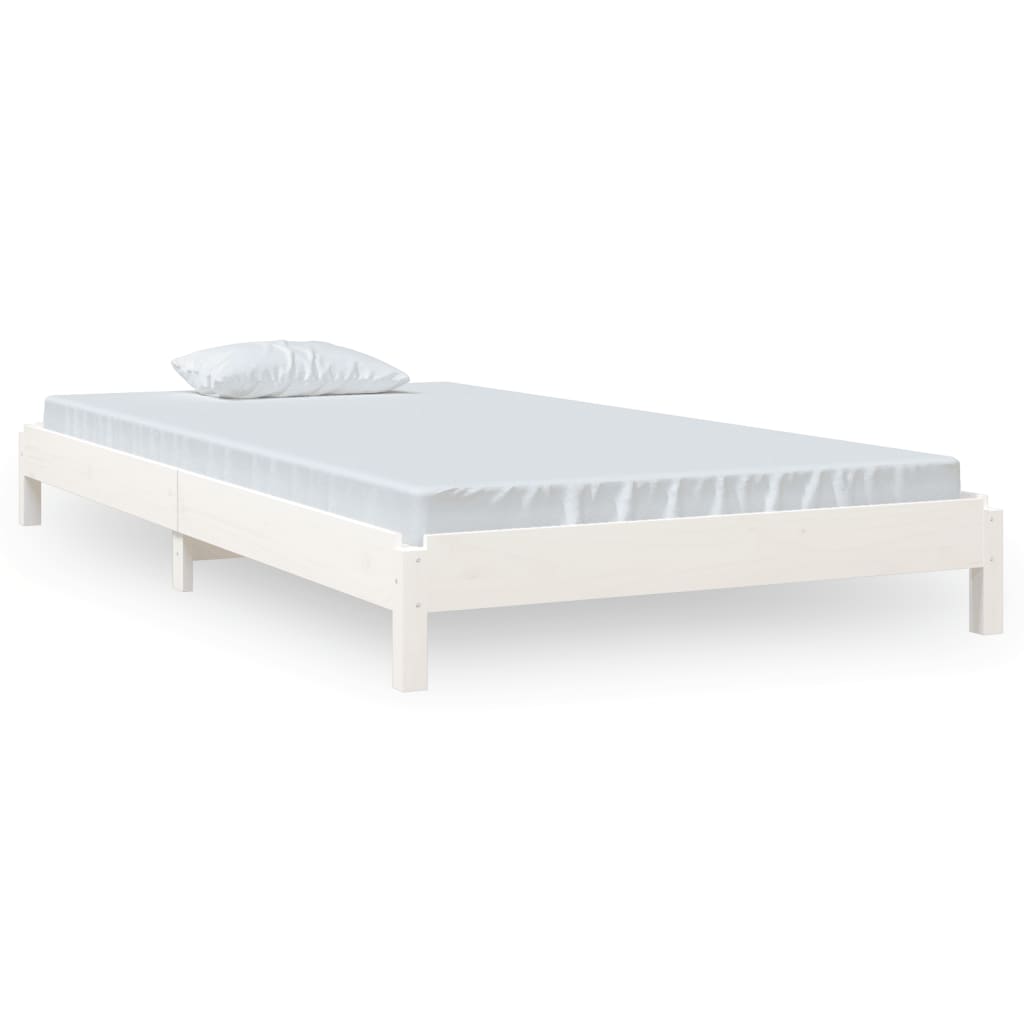 vidaXL Stohovateľná posteľ biela 80x200 cm borovicový masív