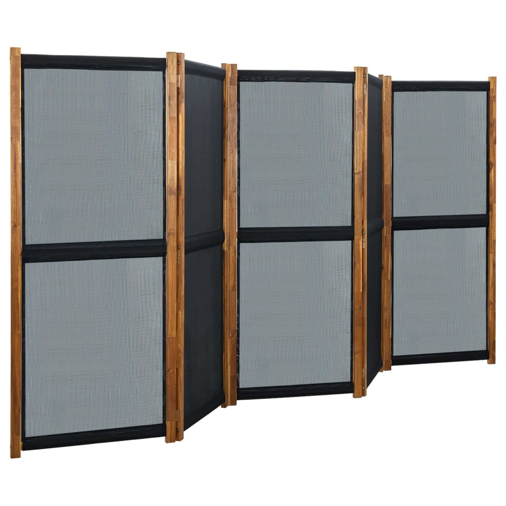 vidaXL 5-panelový paraván čierny 350x170 cm