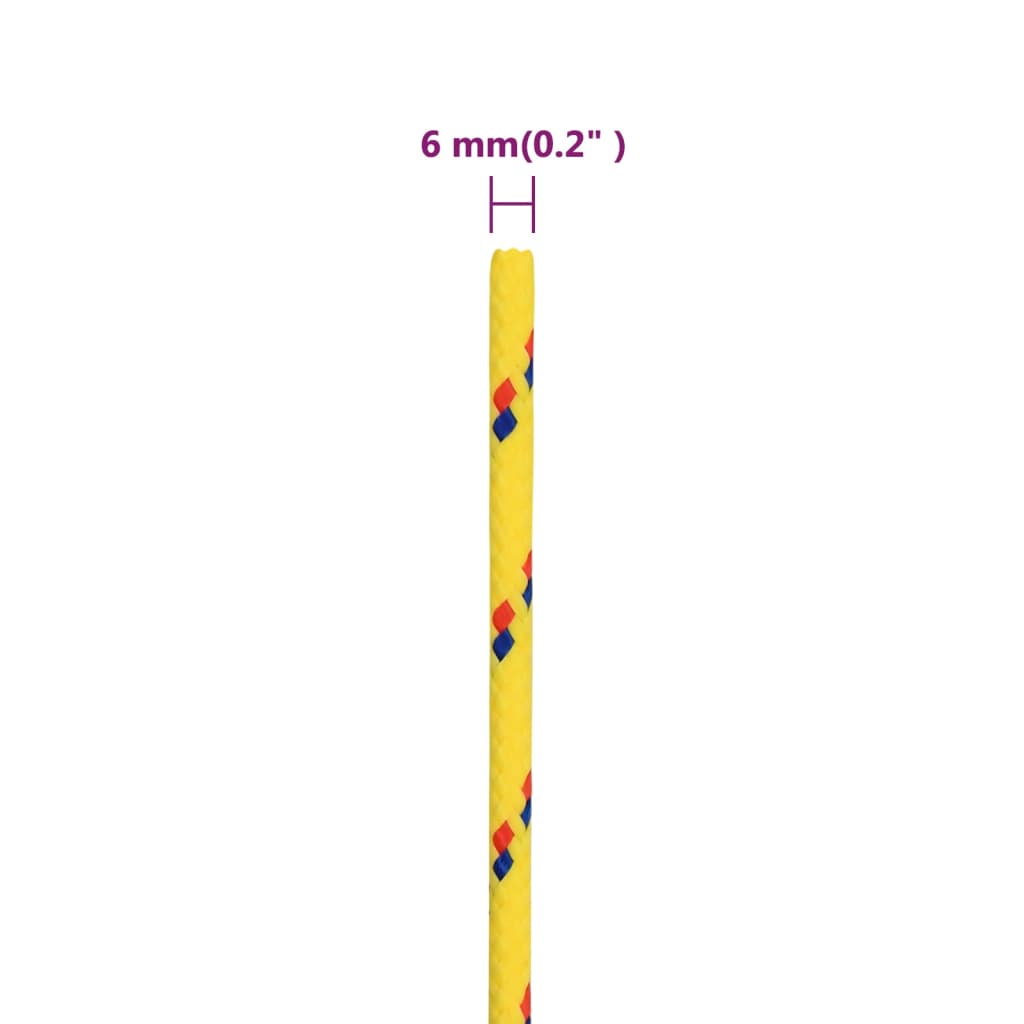 vidaXL Lodné lano žlté 6 mm 25 m polypropylén