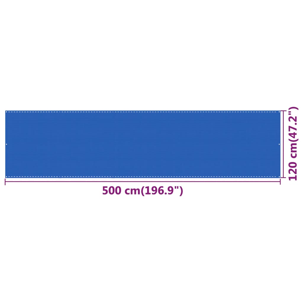 vidaXL Balkónová markíza modrá 120x500 cm HDPE