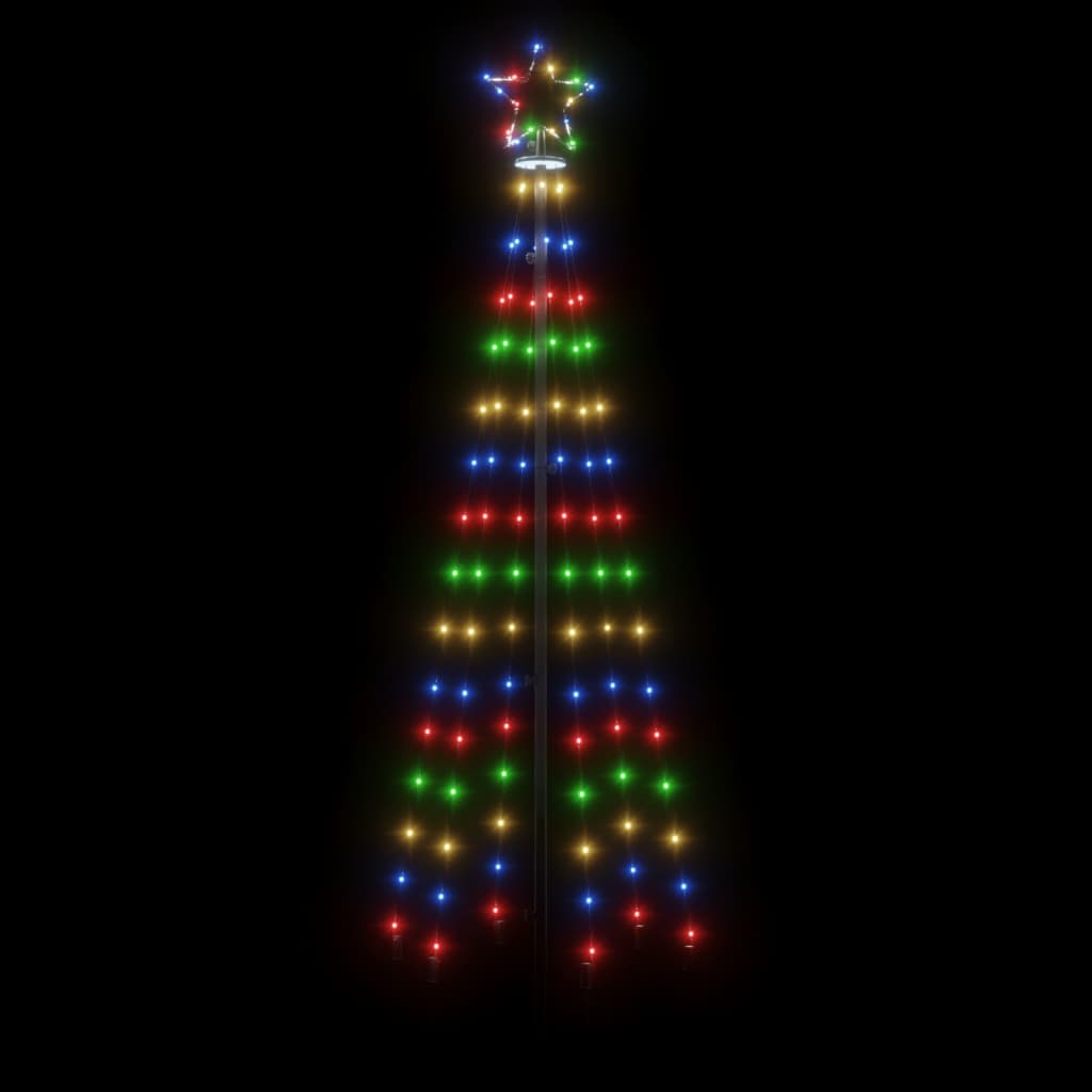vidaXL Vianočný stromček s hrotom 108 farebných LED 180 cm
