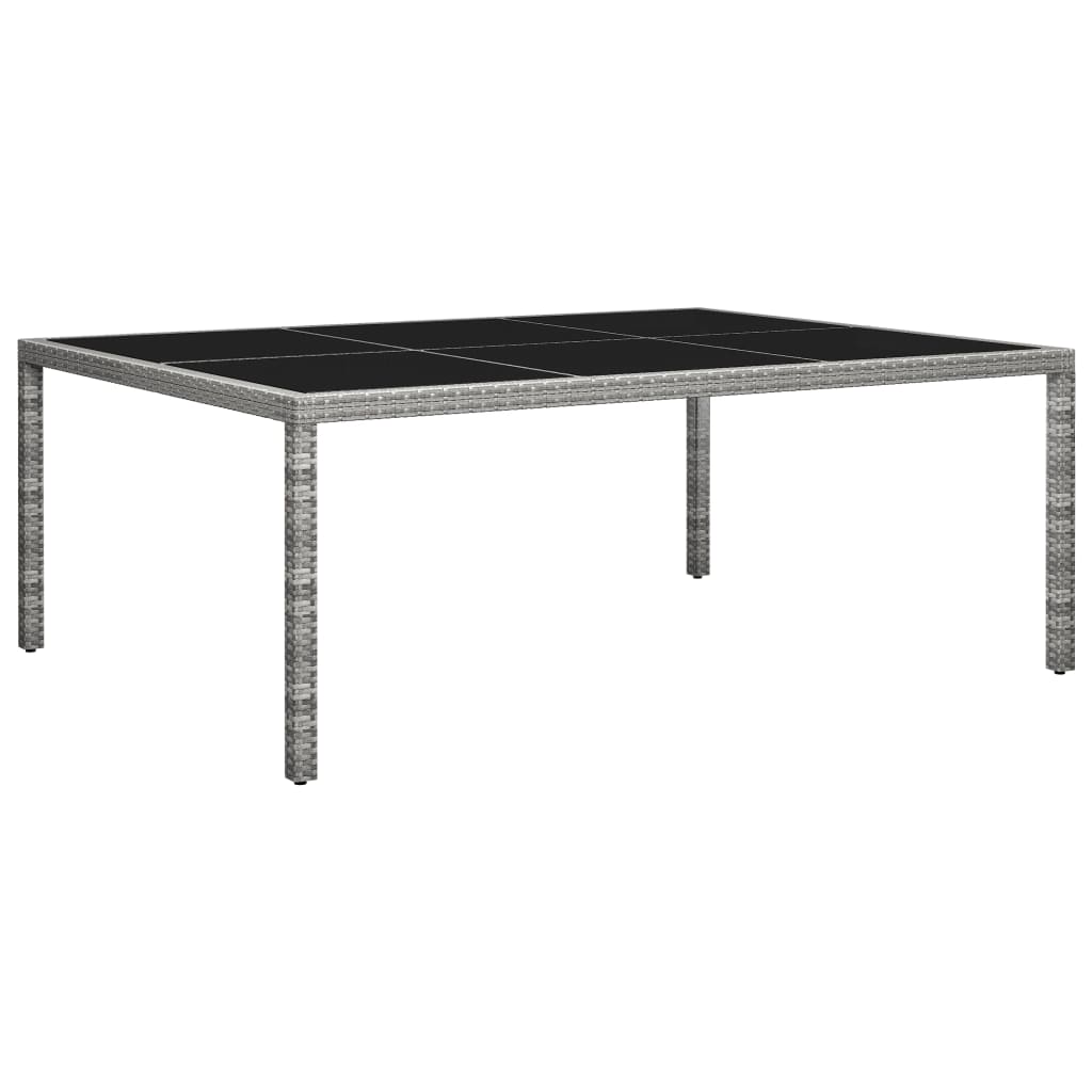 vidaXL Vonkajší jedálenský stôl sivý 200x150x74 cm polyratan