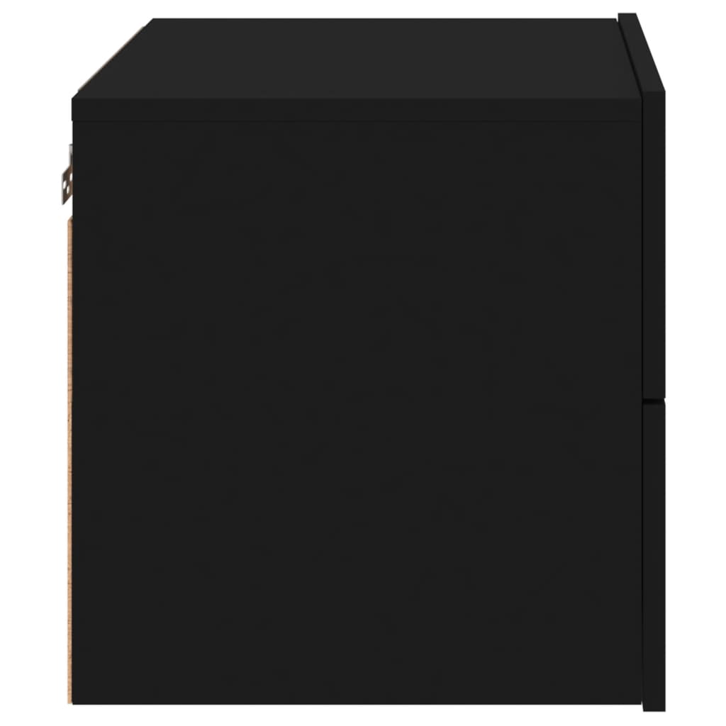vidaXL Nástenná nočná skrinka s LED osvetlením čierna