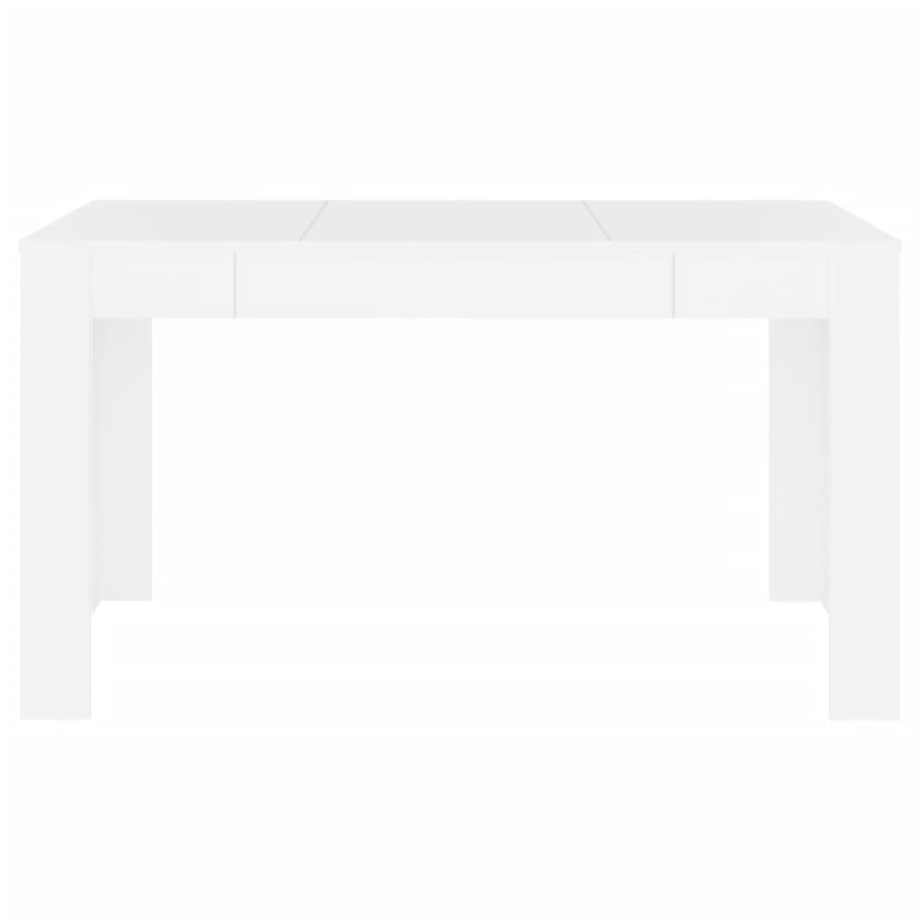 vidaXL Jedálenský stolík biely 140x74,5x76 cm kompozitné drevo