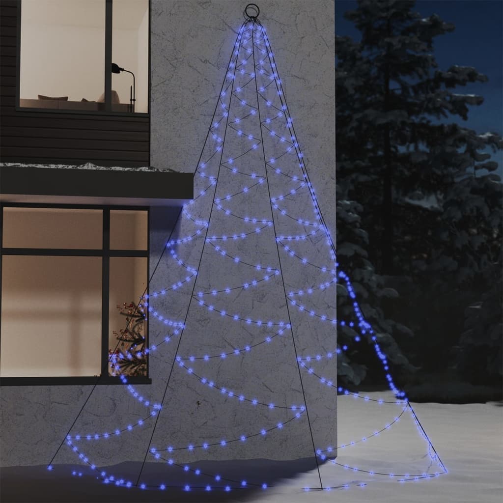 vidaXL Nástenný stromček s háčikom 720 LED modrý 5 m exteriér/interiér