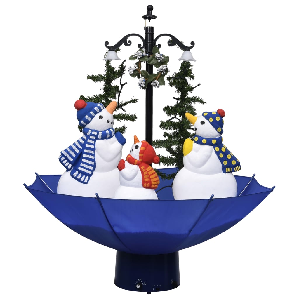 vidaXL Snežiaci vianočný stromček s dáždnikovým podstavcom modrý 75 cm PVC