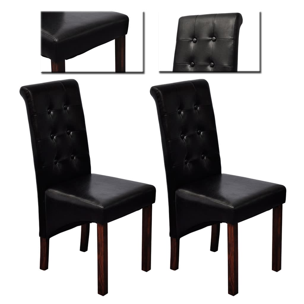 vidaXL Jedálenské stoličky 2 ks čierne umelá koža