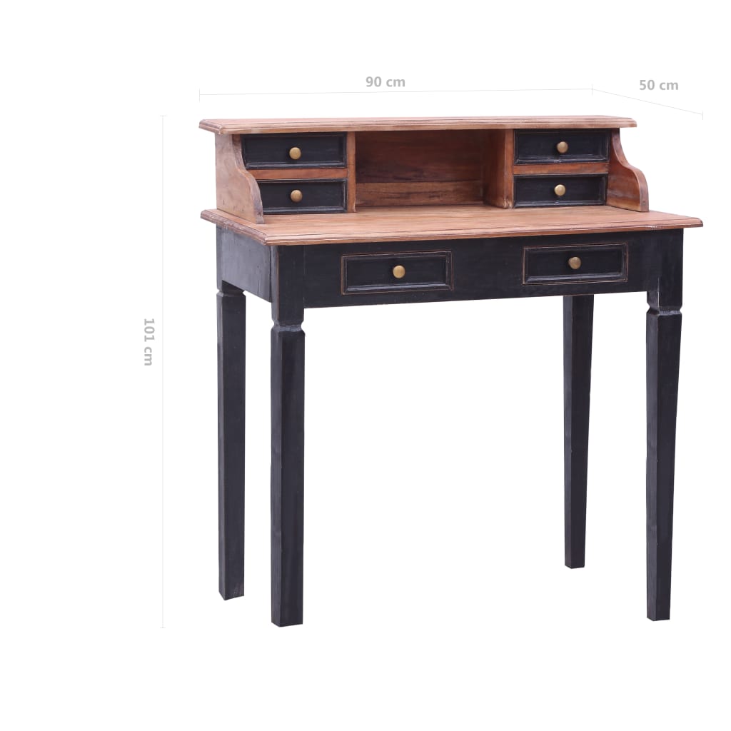 vidaXL Písací stôl so zásuvkami 90x50x101 cm, recyklovaný masív