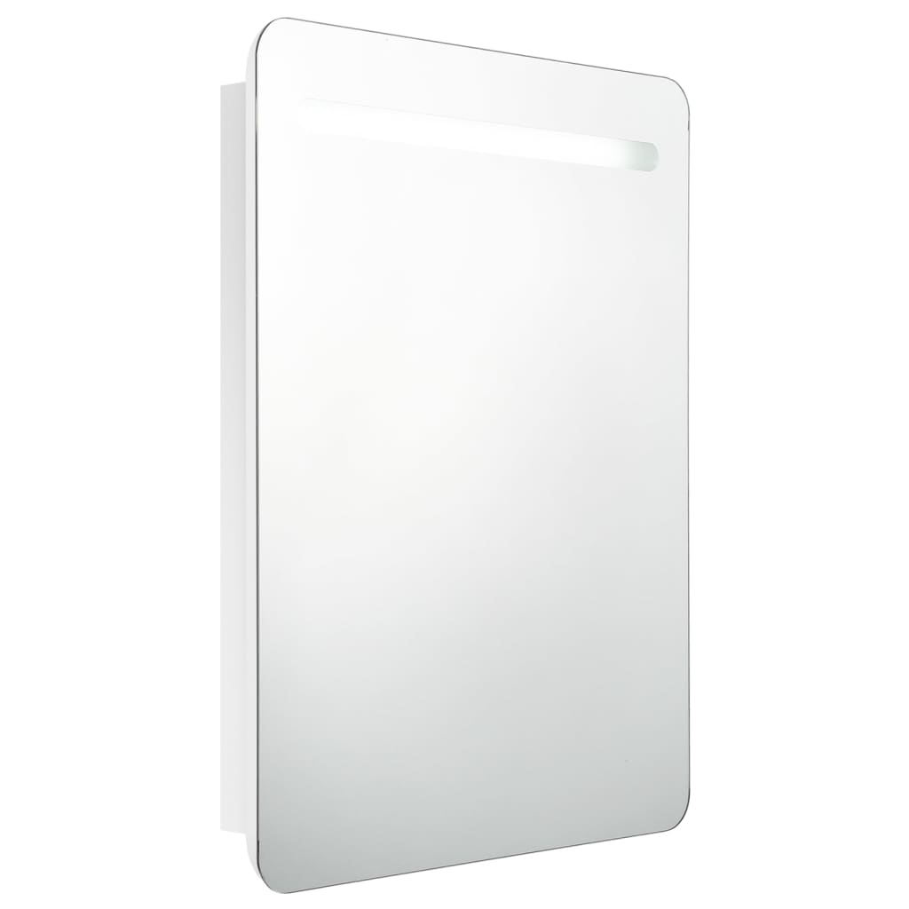 vidaXL LED kúpeľňová zrkadlová skrinka žiarivá biela 60x11x80 cm