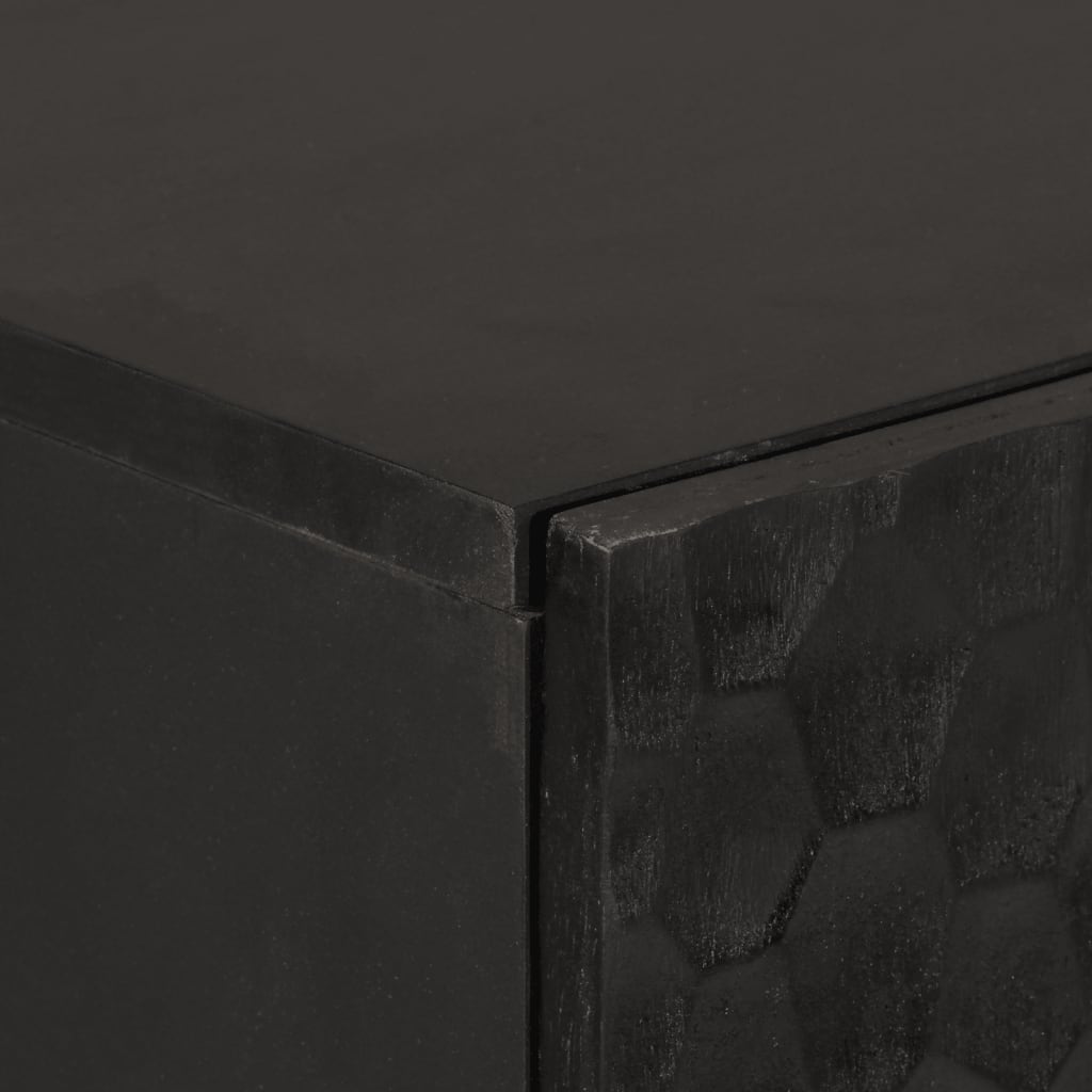 vidaXL Vysoká skrinka, čierna 60x33x100 cm, mangový masív