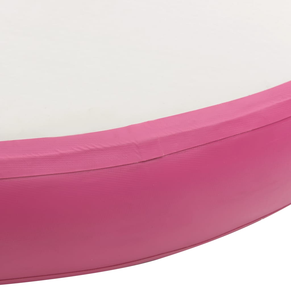 vidaXL Nafukovací gymnastický matrac s pumpou 100x100x20 cm PVC ružový