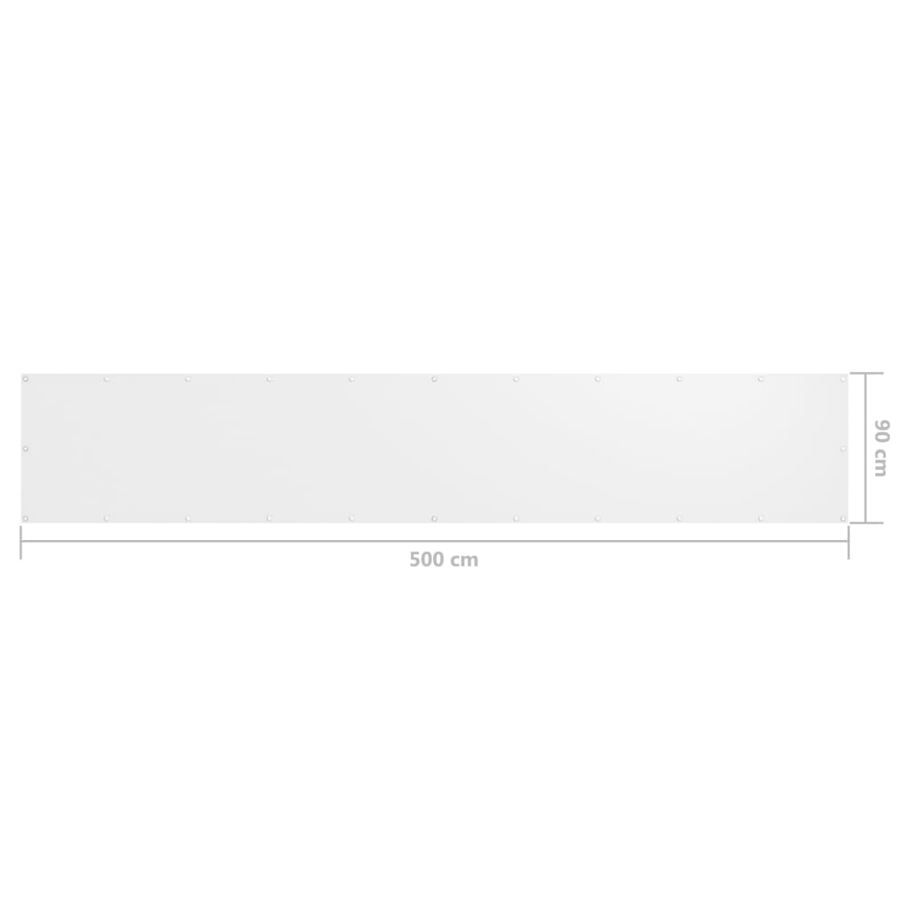 vidaXL Balkónová markíza, biela 90x500 cm, oxfordská látka