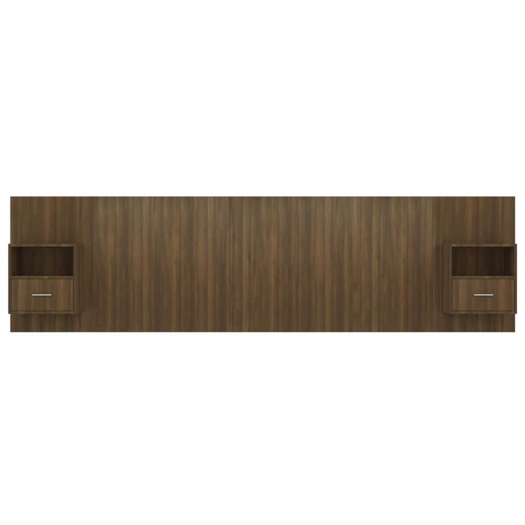 vidaXL Čelo postele so skrinkami hnedý dub spracované drevo
