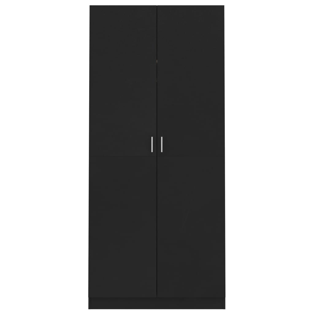 vidaXL Šatník, čierny 90x52x200 cm, kompozitné drevo