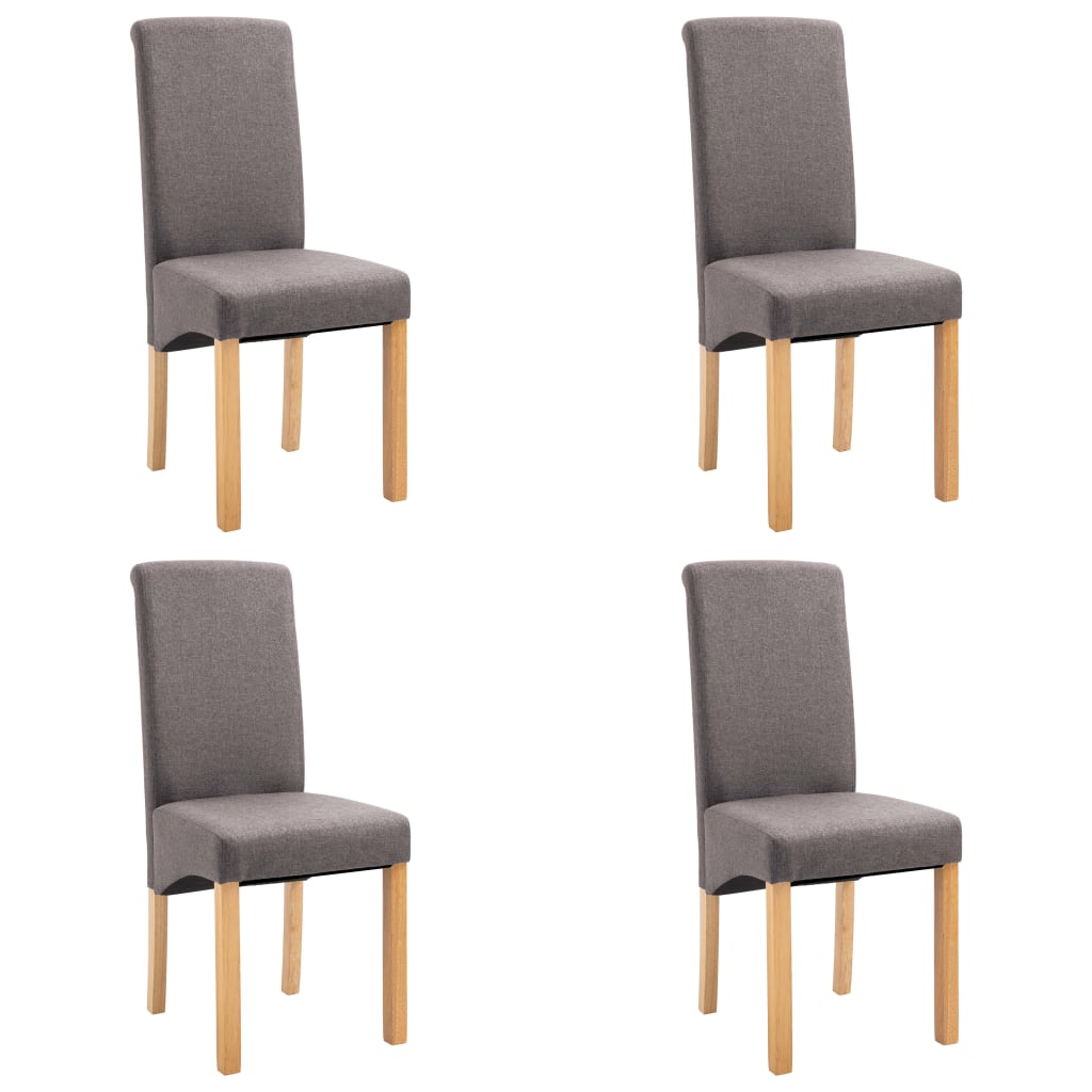 vidaXL Jedálenské stoličky 4 ks, sivohnedé, látka