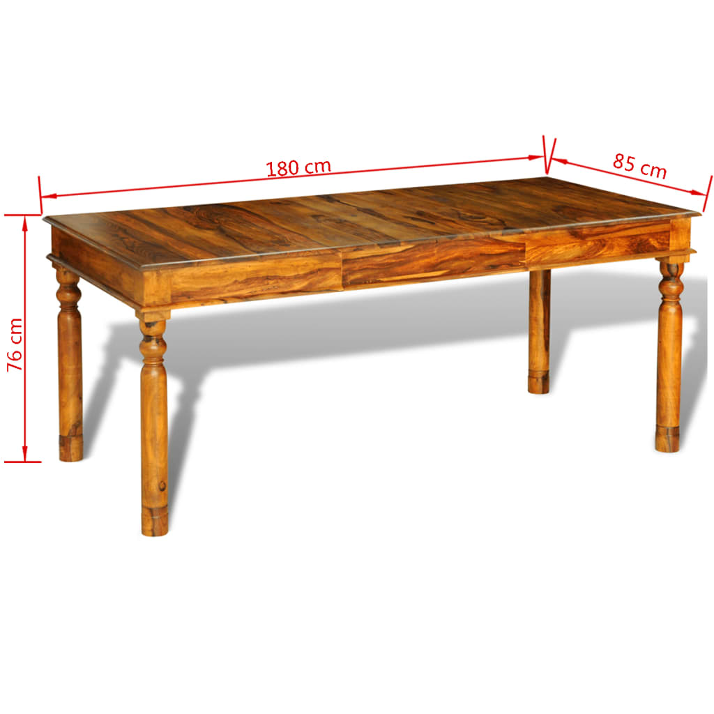 vidaXL Jedálenský stôl 180x85x76 cm, drevený masív sheesham