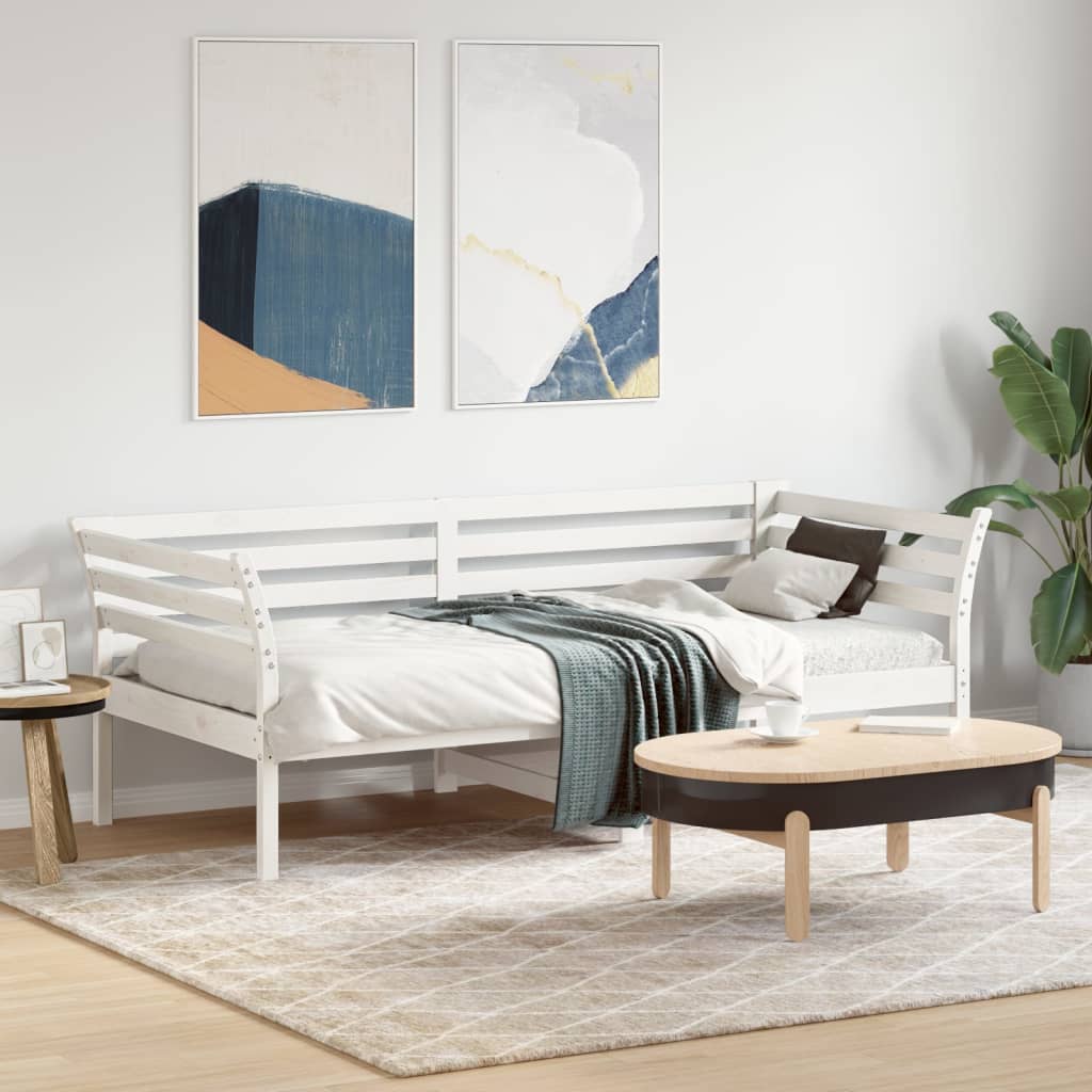 vidaXL Denná posteľ biela 90x190 cm borovicový masív