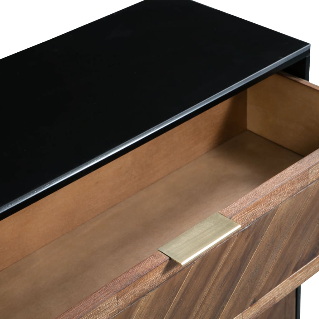 vidaXL Komoda so zásuvkami, masívne akáciové drevo, 90x33,5x80 cm