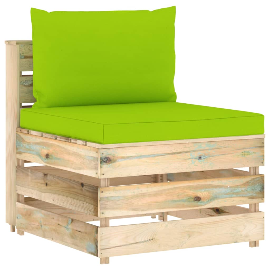 vidaXL 5-dielna záhradná súprava+podložky, zelené impregnované drevo