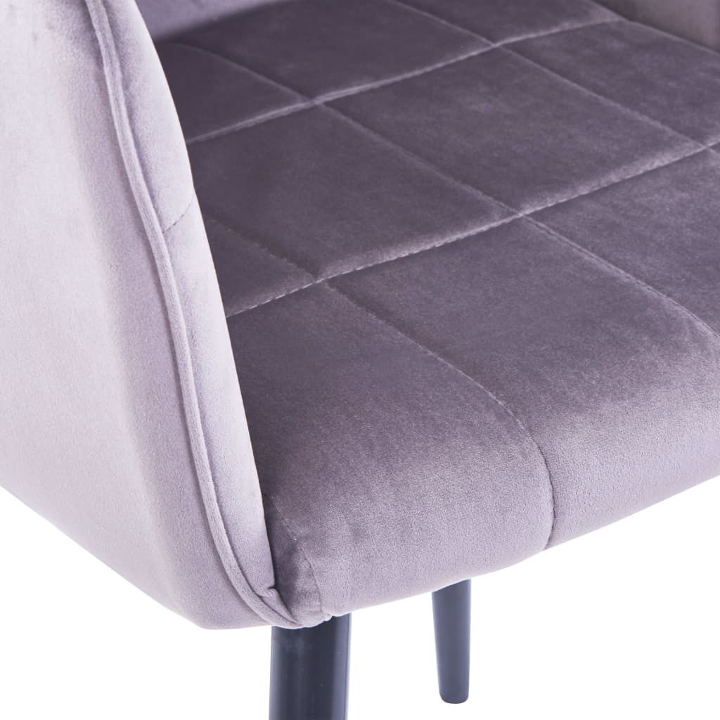vidaXL Jedálenské stoličky 2 ks, sivé, zamat