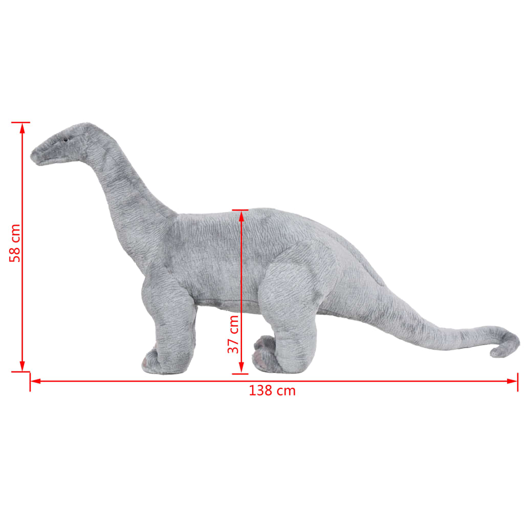 vidaXL Stojaca plyšová hračka, dinosaurus Brachiosaurus, zelený XXL